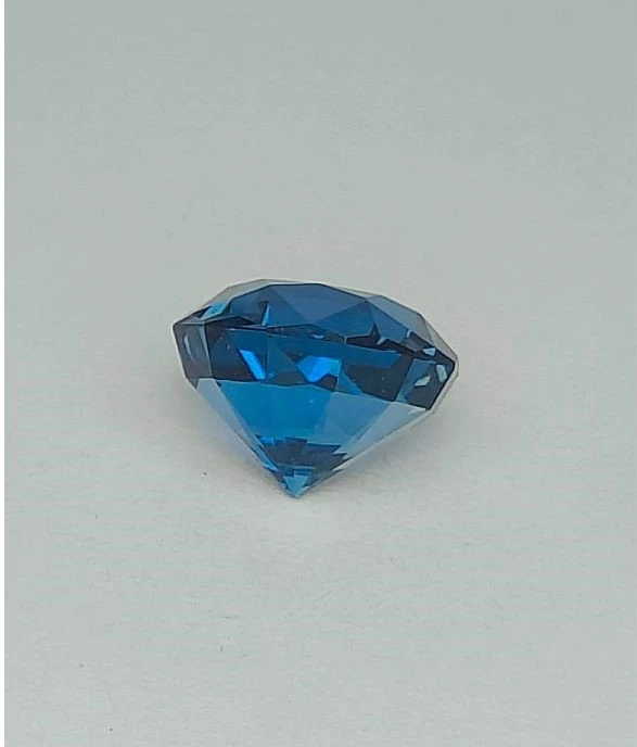 7.37ct Natural Swiss Blue Topaz Round Cut Loose Gemstone From Nigeria — view 2